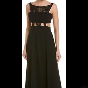 aidan mattox black maxi dress 6